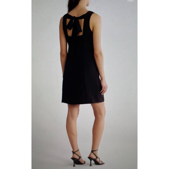 Sam Edelman Necklace Sheath Dress Size 6 Black Rhinestones Flirty Sophisticated - Picture 2 of 14